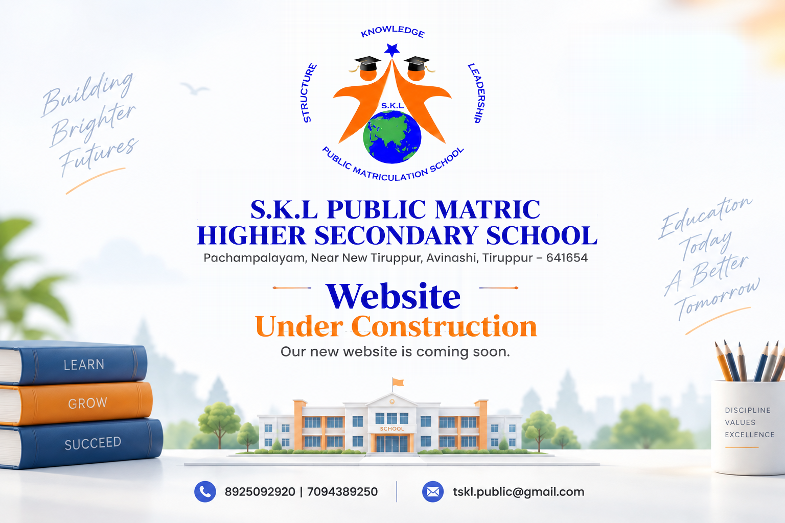 S.K.L Public Matric Higher Secondary School - Website Under Construction